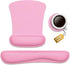 PULAIXIN Ergonomic Mouse Pad Wrist Support & Keyboard Set, Cute Memory Foam Non-Slip Rubber Base, Pink