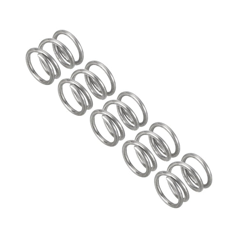 uxcell 5Pcs Compression Spring, Wire Diameter 0.024", 304 Stainless Steel Coil Mechanical Spring, Silver