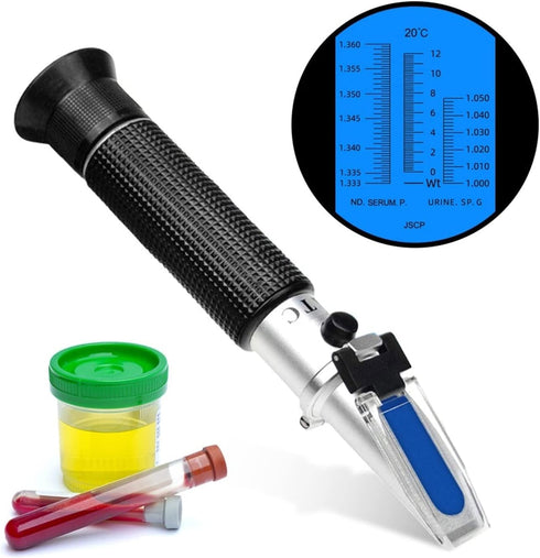 VGVGV Brix Refractometer, Handheld Clinical Medical Refractometer ATC Serum Protein Urine Specific Gravity Meter