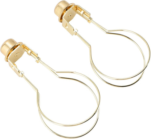 Bulb Bulb 2pcs Clip On Lampshade Holder, Clip Adapter Metal Firm Fixing with Finial Top for Floor Lamp (Golden)