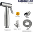 VNFOCRQJH Set Set Handheld Toilet Bidet Sprayer, Wall Mounted Stainless Steel Brushed Bidet Faucet, Bathroom Cloth