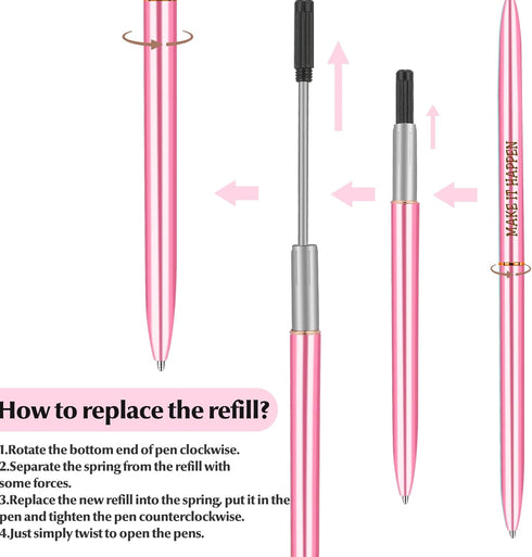 Fancy Pens Inspirational Ballpoint Pen Set, 1.0mm Cute Nice Pens for Journaling, Motivational Messages, Teacher Gifts