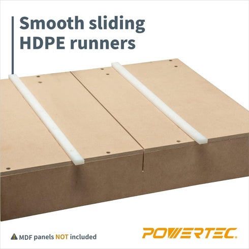 POWERTEC 17" HDPE Miter Bar with Screws for Table Saw Sled, Fits 3/4" x 3/8" Slot, Woodworking Tools & Accessories, 4PK