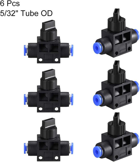 uxcell 4mm OD Pneumatic Air Flow Control Valve, Push-to-Connect Fitting, 6pcs Pneumatic Controller Valve