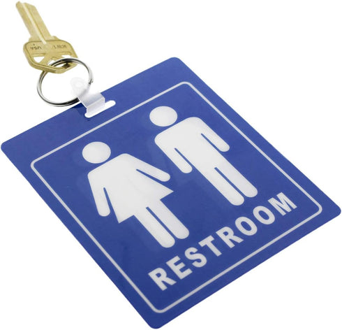 Specialist ID 2 Pack Unisex Restroom Pass Keychain - Durable Bathroom Tag with Key Chain Ring