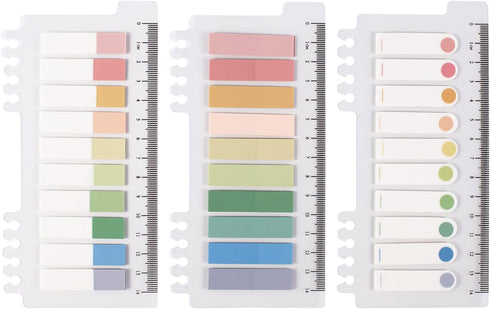 Morandi Sticky Notes | Writable Index Tabs | Set of 10 x 3 Packs | Colorful Macaron Memo Stickers