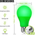 Green Light Bulb, 9W 800LM LED A19 E26 Base, Outdoor Decorative Holiday Light Bulbs, 3-Pack