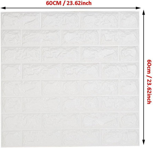 3D Wall Panels Wall Sticker Wallpaper, Waterproof Self Adhesive Pe Foam, Peel and Stick Decor Wall Panels for Home Office Background Wall (1, White) by NHSUNRAY