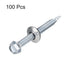 uxcell #14 x 2-1/2" Self Drilling Screws, 100pcs Zinc Plated Steel Roofing Screws with Rubber Washer for Metal