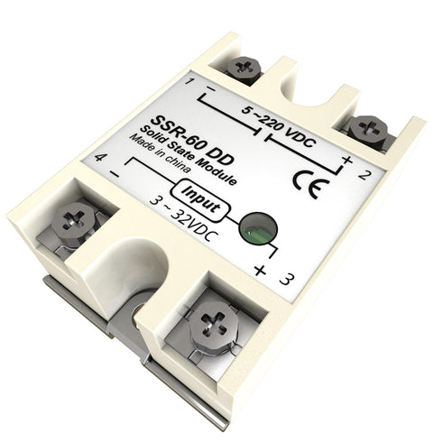 Solid State Relay 60DD Input 3-32V DC Single Phase to Output 12-220V DC 60A Relay