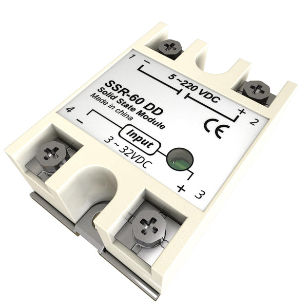Solid State Relay 60DD Input 3-32V DC Single Phase to Output 12-220V DC 60A Relay