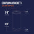 Supply Giant DDDM0038-5 Straight Copper Coupling Fittings with Sweat Ends, 3/8 Inch
