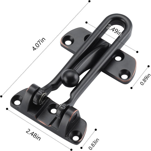 WellMade Bronze1 Pack) Swing Bar Door Lock Latch,Door Security Latch for Kids Safety and Home Security, Reinforcement