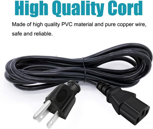 Power Cord Replacement for Brother MFC Printers, 8ft 3 Prong AC Power Cable