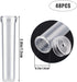 AIEX 48pcs Reusable Plastic Flower Tubes with Silicone Cap for Flower Plants, 7.2 x 1.8 cm (Transparent)