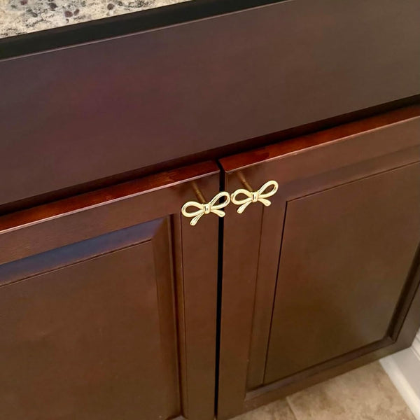 Zeizafa Vintage Furniture Decor Handle Modern Brass Dresser Knob Bowknot Shape Bedside Cabinet Pull Installation Easy