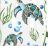 Sea Turtle 2-Gang Light Switch Cover Plate - Underwater Ocean Turtle Green Seaweed Blue Water Bubbles Nautical Decor