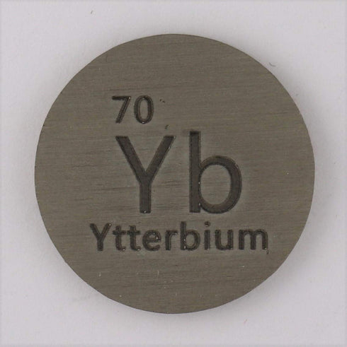 Ytterbium (Yb) 24.26mm Metal Disc 99.9% Pure for Collection or Experiments