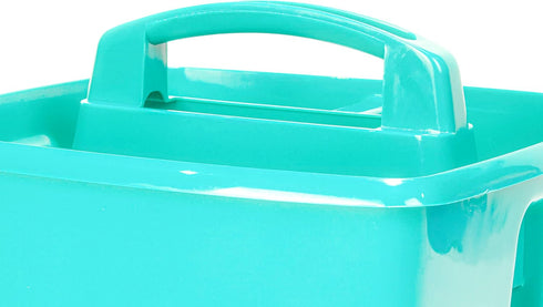 Storex 3-Compartment Small Caddy – Multipurpose Classroom Organizer with Handle, Teal, 5-Pack (00952U06C), 9.25 x 9.25