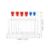 Plastic Test Tube Rack Set, 6pcs Laboratory Test Tubes with Detachable Holder Stand