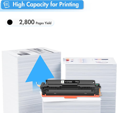 TRUE IMAGE Compatible Toner Cartridge Replacement for HP 201X CF400X 201A CF400A for Color Laserjet Pro MFP M277