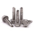 #10 x 1/2" (50 Pack) Hex Washer Head Self Drilling Screws - 410 Stainless Steel Self Tapping Sheet Metal Screws