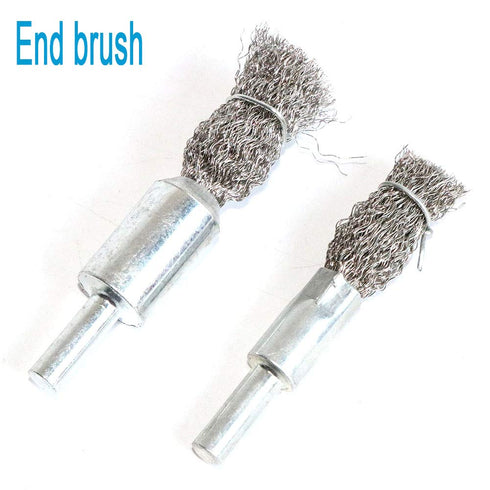 Stainless Steel Wire Wheel Brush Kit & Crimped Cup Brush for Drill, 0.0059 Inch Fine Wire, 7pcs