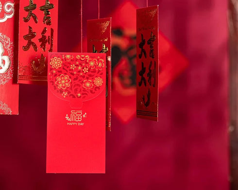 Honbay 10PCS Chinese Red Envelopes, Lucky HongBao Money Pockets, 17.7x8.5cm/6.97x3.35inch - Prosperity and
