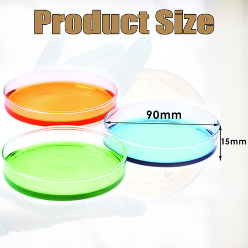 50 Pack Plastic Petri Dishes with Lids,90 x 15mm Sterile Plastic Petri Dishes,Bioresearch Sterile Petri Dishes for Medical,Biological,School Science Projects