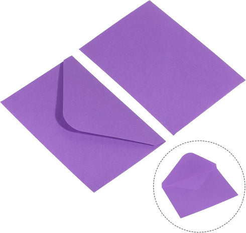 YOKIVE 50pcs Gift Card Envelopes, 6 x 4 Inch Mini Envelopes for Thank You Cards and Graduation Greetings (Purple)