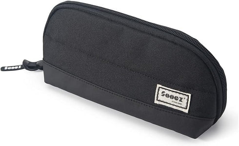 Sooez Wide-Opening Pencil Pen Case, Lightweight & Spacious Zipper Stationery Bag, Aesthetic Supply, Black