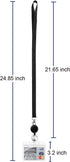 YOUOWO 2 Pack Lanyard with ID Badge Holder, Retractable Lanyard Black with Card Holders, Waterproof