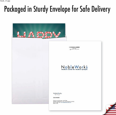 The Best Card Company Jumbo Merry Christmas Card (8.5 x 11 Inch) - Big Group Notecard for Happy Holidays, Xmas