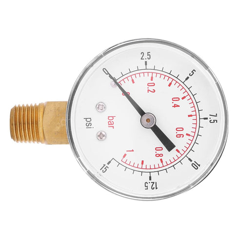 Water Pressure Meter, Dial Instrument 0-15Psi, 0-1Bar Manometer, for Air for Water