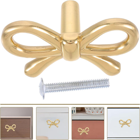 Closet PRETYZOOM Brass Bow Cabinet Handle Vintage Metal Drawer Pulls Chinese Style Shoe Cabinet Knobs for Dresser