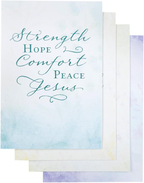 DaySpring - 12 Sympathy Boxed Cards and Envelopes (77541) - Strength Hope Comfort, 4 Design Assortment with Scripture