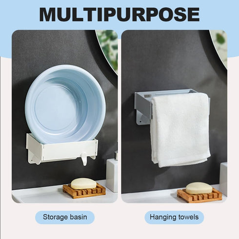 Foldable Trash Bag Holder, Magnetic Portable Trash Bag Holder Easy to Open Close, Space Saving Wall Mounted Foldable