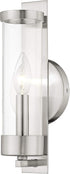 10141-91 Livex Lighting Brushed Nickel Wall Sconce with Clear Glass