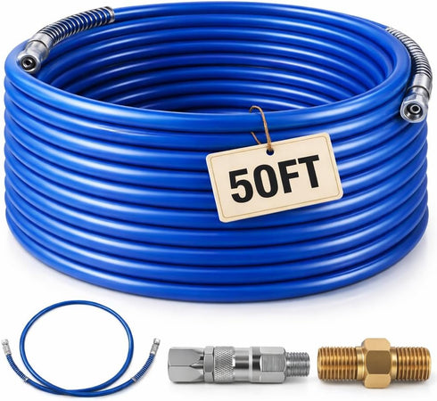 Airless Paint Sprayer Hose 50FT with 5FT Whip Hose, 1/4" NPT High