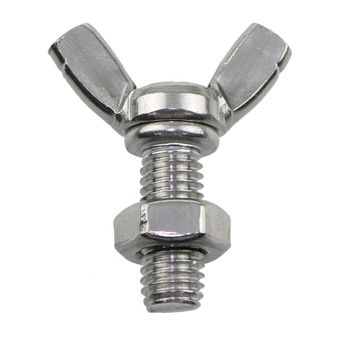 6 Pcs M8 1.25x20mm Stainless Steel Butterfly Screws with 6 Pcs Nuts, Hand Tighten Toolless Adjust Bolt