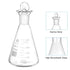 PATIKIL 250ml Erlenmeyer Flask, 8.5oz Narrow Mouth Graduated Flask with Glass Stopper for Lab Experiment