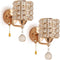 TEEM Modern Luxury Gold Crystal Wall Sconces Set of 2, Hardwired Lights Standard