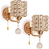 TEEM Modern Luxury Gold Crystal Wall Sconces Set of 2, Hardwired Lights Standard