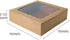 ONE MORE 10inch Natural Kraft Bakery Pie Boxes With PVC Windows,Large Cookie box 10x10x2.5inch 12 of Pack (Brown,12)