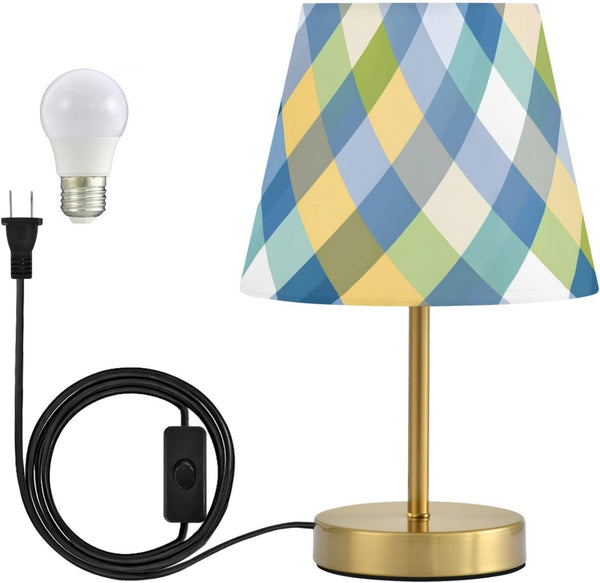 ALAZA Table Lamp for Bedroom Nightstand Lattice Buffalo Plaid Checkerboard Bedside Lamp