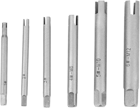 Fafeicy Stripped Screw Remover Set, High Speed Steel Tap Extractor for Removing Screws and Bolts, Six-Piece Set