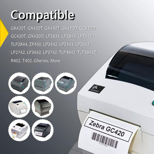 BETCKEY 1" x 2" Barcode & Address Labels - Compatible with Zebra Label Printer, 10 Rolls, 7500 Labels