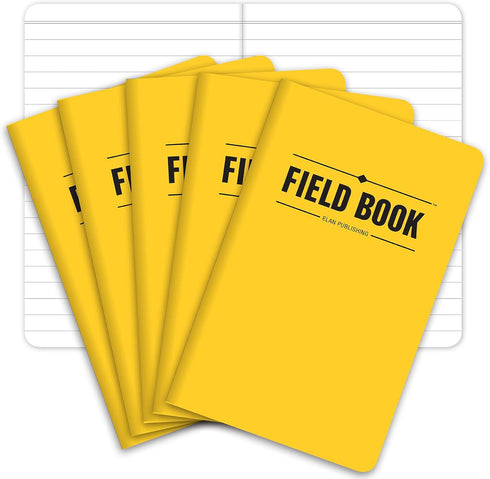 Elan Publishing Company Pocket Journal/Field Notebook - 3.5"x5.5" - Yellow - Lined Memo Book - Pack of 5