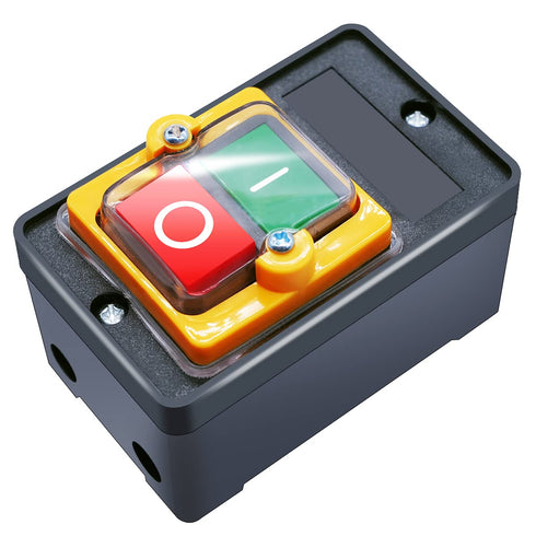 mxuteuk Waterproof Push Button Switch Motor On Off Switch, Self Lock Mechanical Control Station 10A