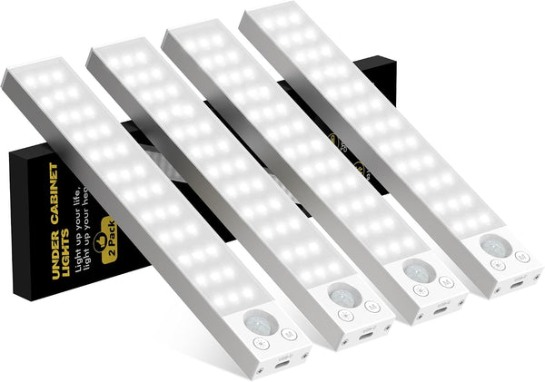 Under Cabinet Lighting 4 Pack,Under Cabinet Lights Wireless,Motion Sensor Light Indoor Rechargeable